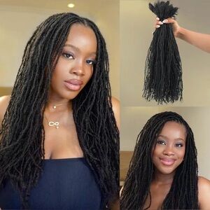 Sister Locs Extension Human Hair Natural Black Interlock locs 8 inch 150 strands